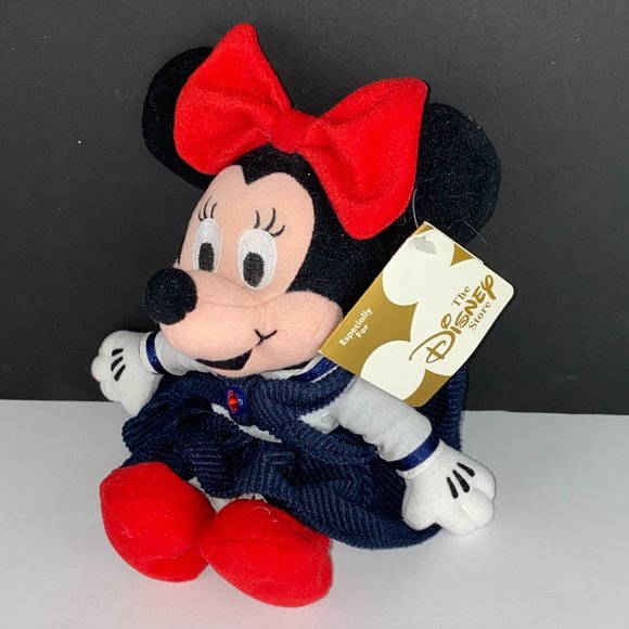 Disney Store Minnie Mouse July Birthstone Beanie Character Plush 8 Inch NWT - Picture 3 of 7